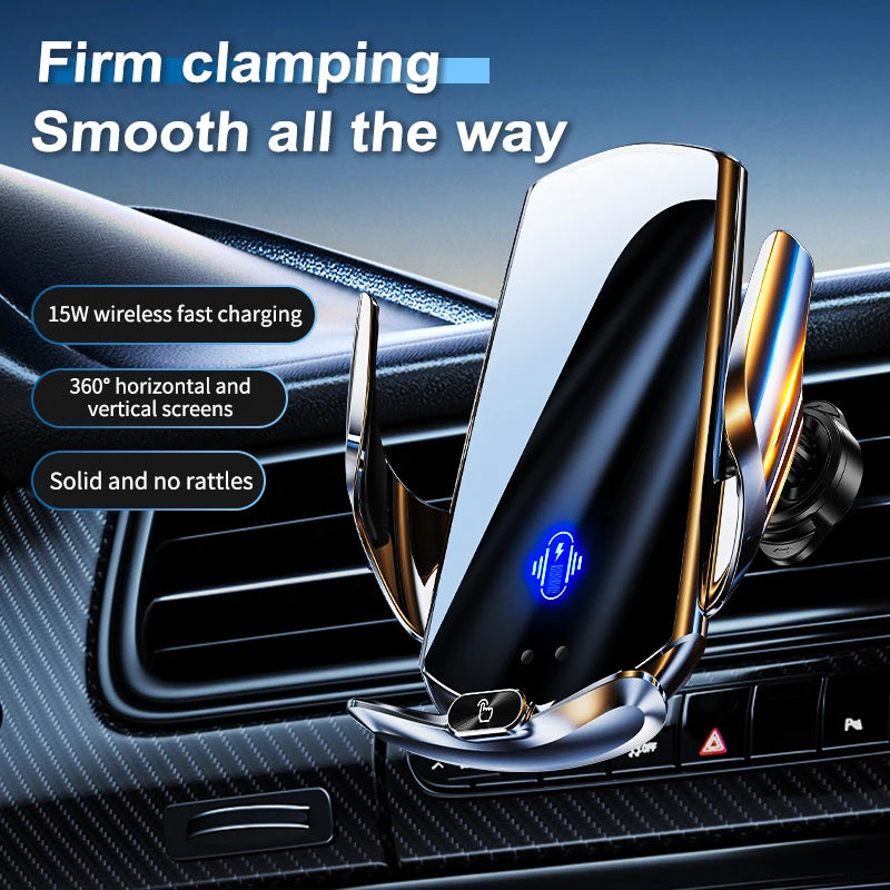 Car Wireless Charger Phone Holder With Opening and Closing Navigation Car Wireless Phone Holder 2024 Hot Products