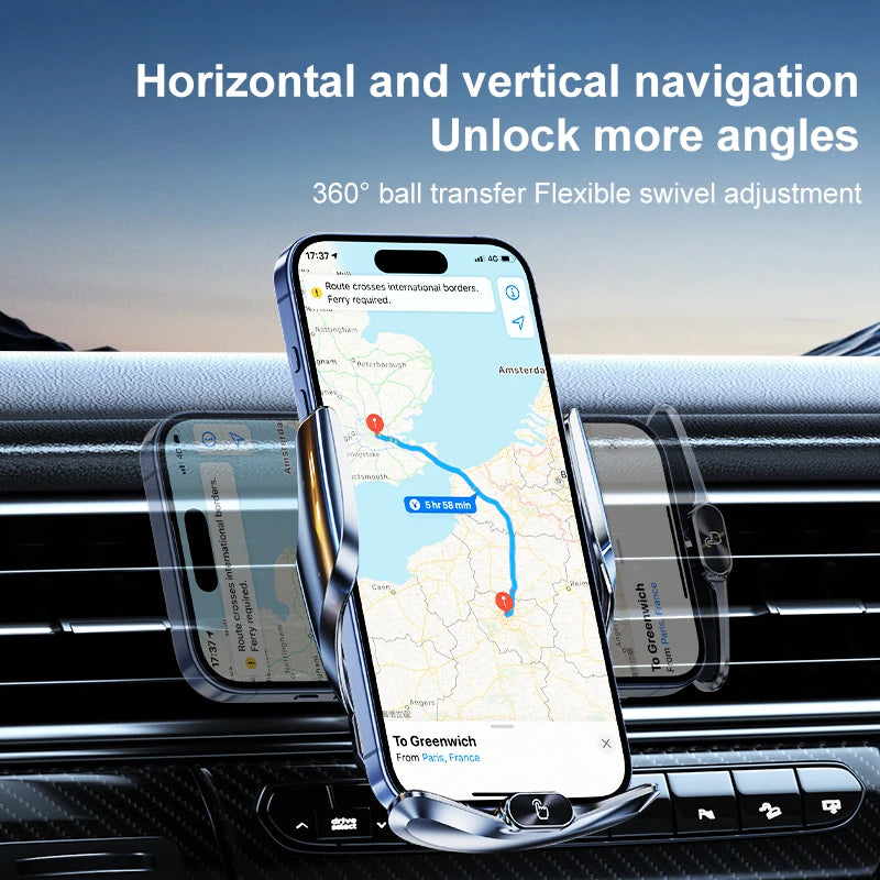 Car Wireless Charger Phone Holder With Opening and Closing Navigation Car Wireless Phone Holder 2024 Hot Products